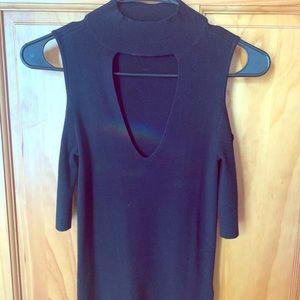 Express black cold shoulder sweater size small
